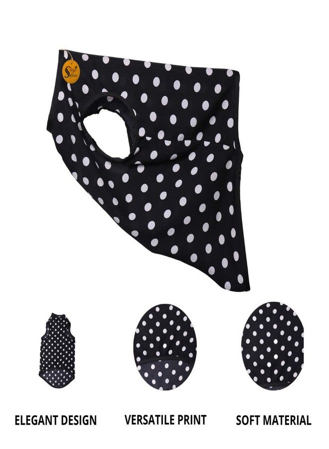 Sage Square Crazy Printed Dog T-Shirt, Trending Dog T-Shirt, Ultra Soft & Light Weight, Comfortable & Breathable Dog Apparel, Trendy Outfit (Large - 22 inch) (Polka Black) - Image 2